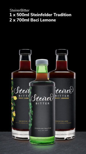 SteirerBitter 3er Kombi (2 Fl. Baci Lemone 700ml & 1 Fl. Steinfelder Tradition 500ml)